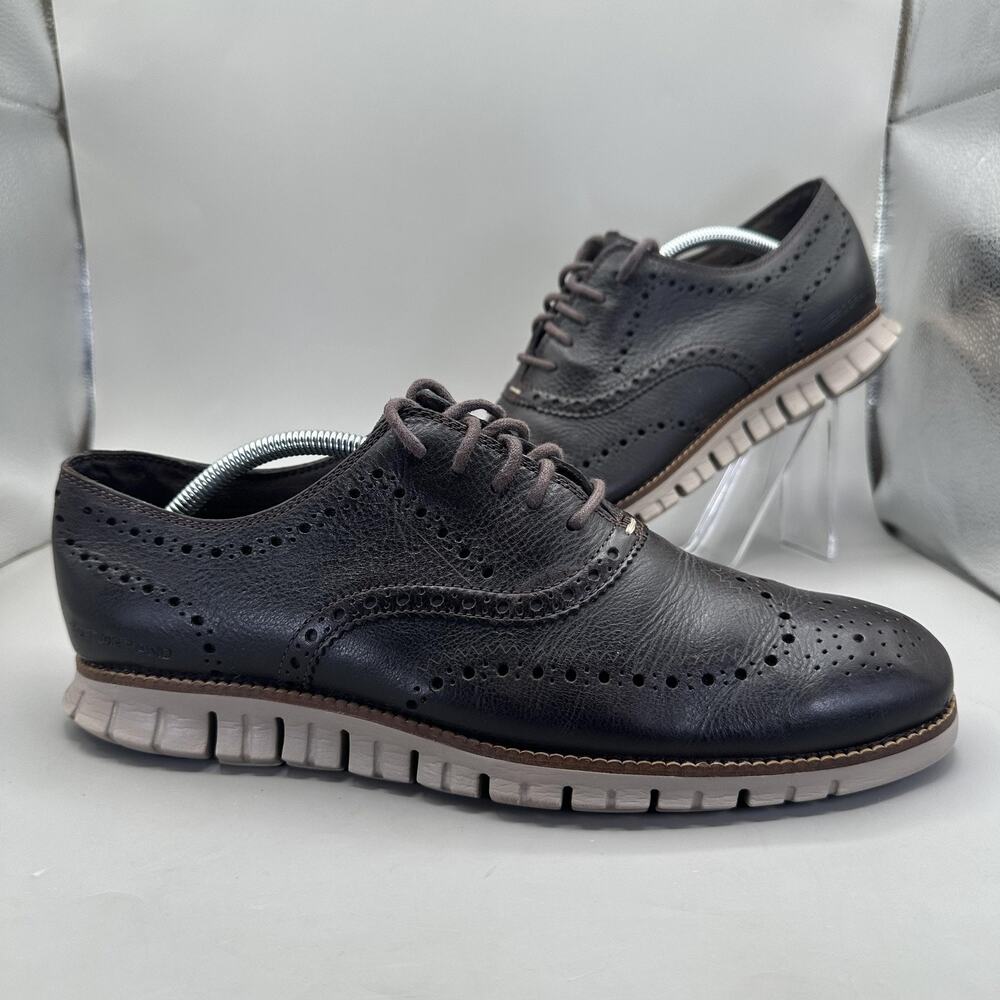 Cole Haan Zerogrand Wingtip Oxford Shoes Mens 10.5M Java Brown Leather Brogue